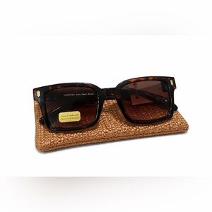 House of Harlow 1960 Oversized Square Sunglasses Dark Demi Brown UV